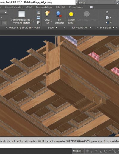 Diseñando una alfarje (suelo de madera) con AutoCAD 3D