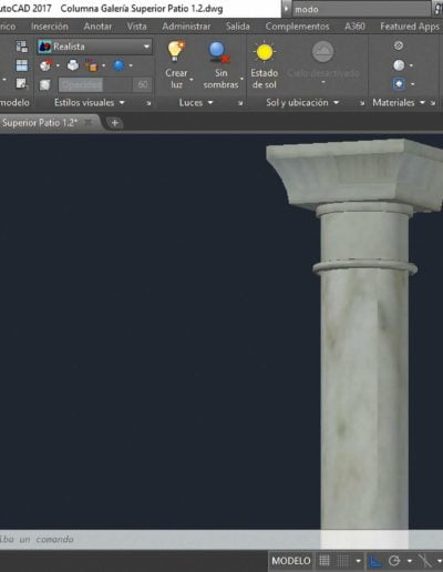 Diseñando una réplica de columna con AutoCAD 3D